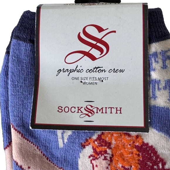 Socksmith Women Graphic Cotton Crew Socks Absinthe Girl One Size Fits Most New - Picture 2 of 6
